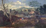 Nicolas Poussin Ideale Landschaft France oil painting artist
